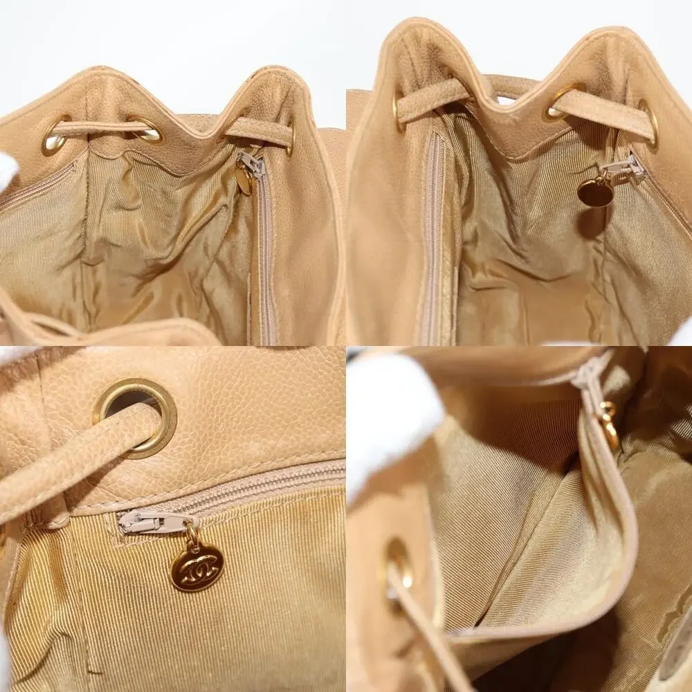 Chanel Calfskin Backpack Beige